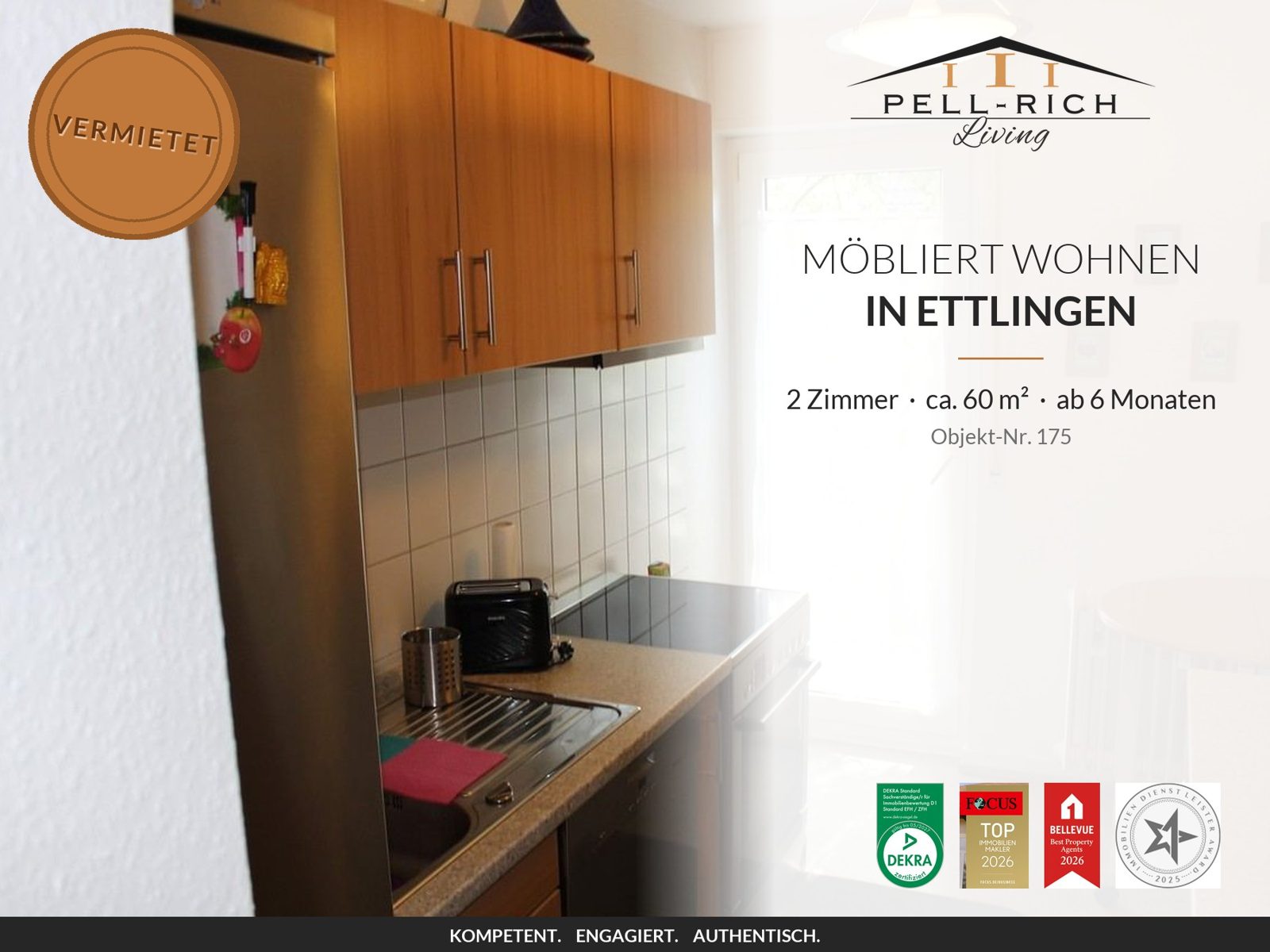 Pell-Rich Living: möbliertes 2-Zimmer-Apartment in Ettlingen, Objekt-Nr. 175