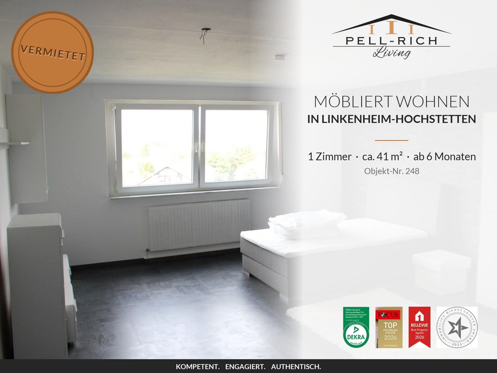Pell-Rich Living: möbliertes 1-Zimmer-Apartment in Linkenheim-Hochstetten, Objekt-Nr. 248