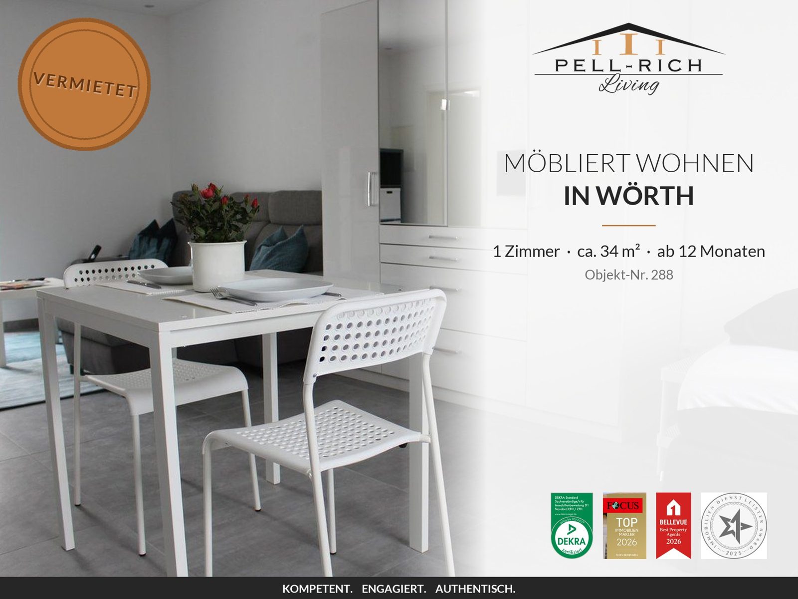 Pell-Rich Living: möbliertes 1-Zimmer-Apartment in Wörth, Objekt-Nr. 288