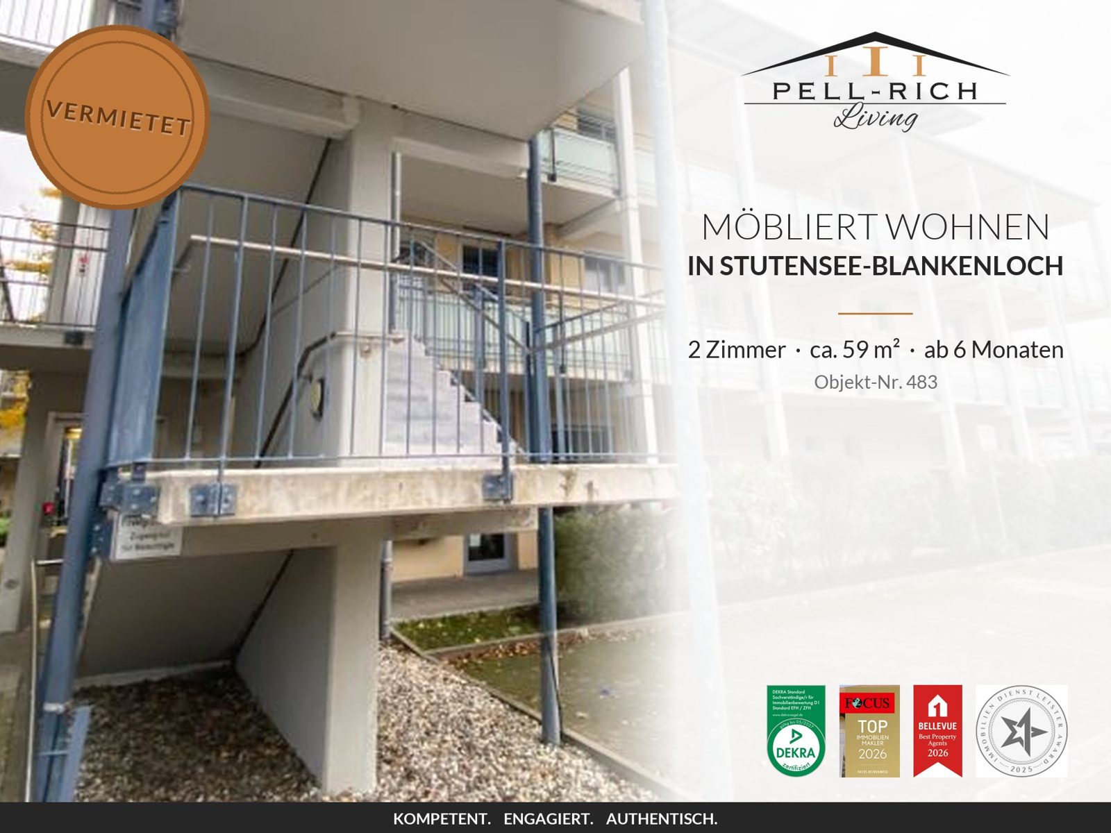 Pell-Rich Living: möbliertes 2-Zimmer-Apartment in Stutensee-Blankenloch, Objekt-Nr. 483